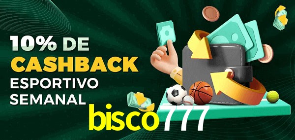 10% de bônus de cashback na bisco777